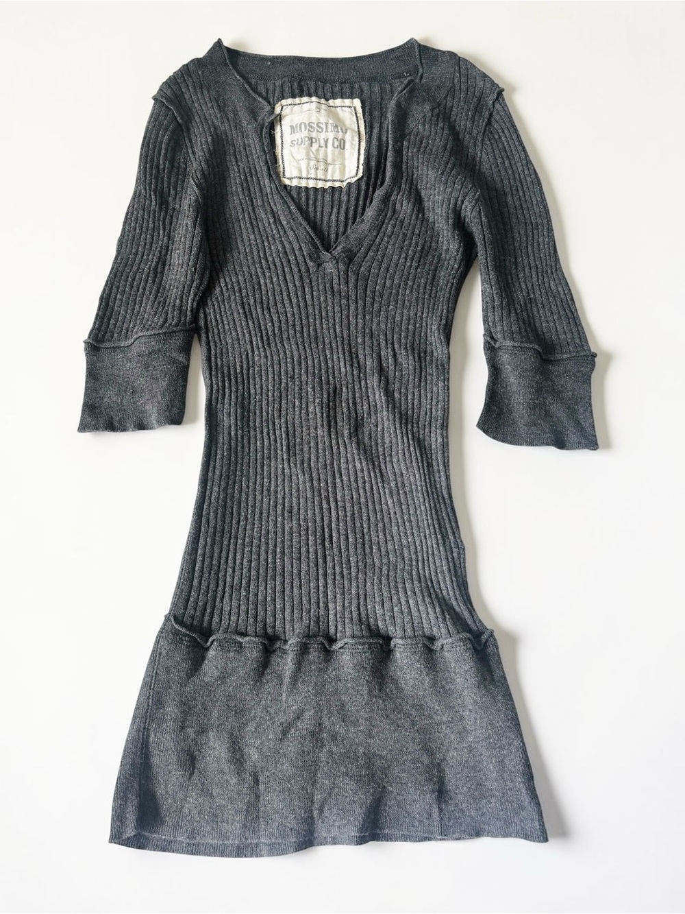 Y2K Mossimo Supply Co Gray Ribbed Knit Top S Elena Gilbert Bella Swan Cotton S